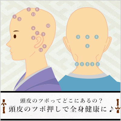頭皮のツボってどこにあるの？
頭皮のツボ押しで全身健康に♪